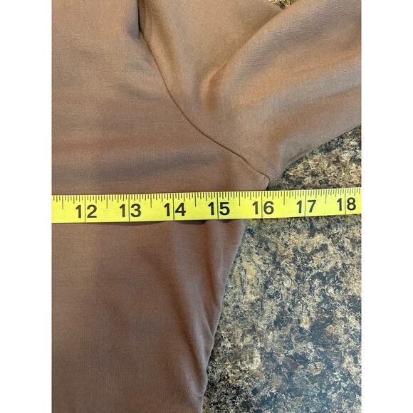 Oh Polly NEW Coco Modal Ruched Crew Neck Mini Dress in Taupe Medium - Picture 8 of 10